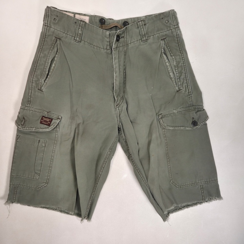 VTG American Eagle Mens Size 28 Combat Trouser Cutoffs Olive Green 30×12.5 Cargo